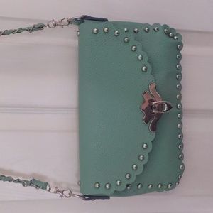 Handmade Leather Turquoise Purse